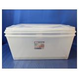 (2) Sterilite Clear Storage Totes