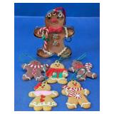(6)Sweet Gingerbread Christmas Ornament Lot