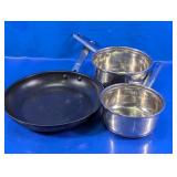 (3)OXO Non-Stick Frying Pan & Stainless Saucepans
