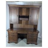 (1) Wooden Executive Desk w/ Hutch