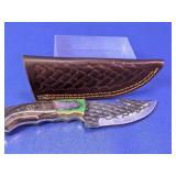 Custom Damascus Steel Fixed Blade Hunting Knife