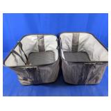 (2) Fabric Storage Bins  Gray