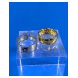(2) Metal Rings   One Gold-Tone & More