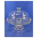(1) Clear Glass Pedestal Cake Stand w/ Dome