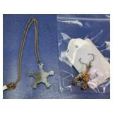 Necklace & Troll Doll Earrings Jewelry