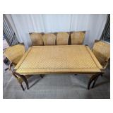 (1) Set of Woven Rattan Dining Table & Chairs