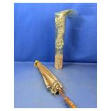 (2) Decorative Hanging Parasol and String Light