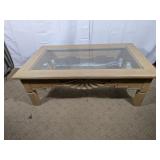 Southwestern Style Wood & Glass Coffee Table