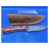 Custom Damascus Resin Fixed Blade Knife
