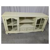 Cream Media Console w/ Glass Doors