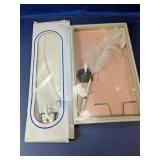 (2)Vintage Ostrich Feather Pen & Inkwell Set