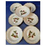 (7)Ceramic Strawberry Scalloped Bowls Lot