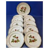 (11)Vintage Strawberry Ceramic Plate Set