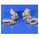(4) Pewter Animal Napkin Rings