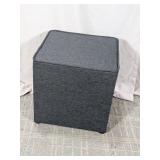 Grey Upholstered Storage Ottoman w/ Lid