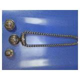 Vintage Braided Silver-Tone Jewelry Set