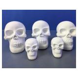 Assorted White Skull Figurines