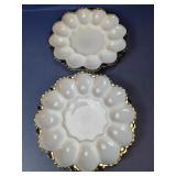 Fire-King Milk Glass Deviled Egg Plates