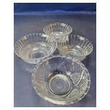 (4)Assorted Clear Pressed Glass Bowls Lot