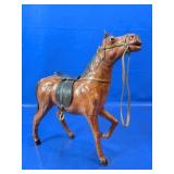 Decorative Horse Figurine With Saddle Stirrups