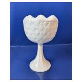 Milk Glass Pedestal Compote Bowl