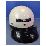 White Motorcycle Helmet w/ Visor, Size XL