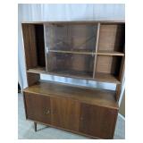 Mid-Century Modern Walnut Finish Hutch