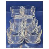 (6)Vintage Beaded Handle Glass Punch Cup Set