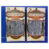 (2) Soft & Silky Silver Tinsel Garlands