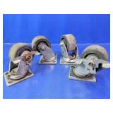 Set of 4 Industrial Swivel Plate Casters