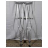 (2) Cardinal Health Adult Aluminum Crutches