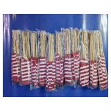 Small Red and White Striped Handheld Flags