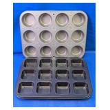 (2)Muffin & Brownie Baking Pans Lot