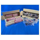 (2) US Flag Stick Flags and Rubber Keychains