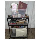 (1) Assorted Storage Cart & Mixed Household Lot