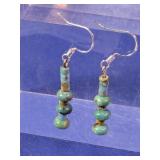 925 Sterling Silver and Turquoise Bead Earrings