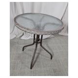 Round Glass Top Patio Bistro Table
