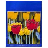 (1) Decorative Ceramic Floral Tile Wall Plaque