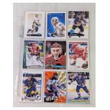 SHEET OF 9 HOF HOCKEY STAR CARDS