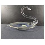 Clear Glass Swan Trinket Dish