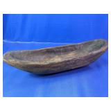 Large Hand-Carved Rustic Wood Dough Bowl