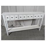 Rustic White 4-Drawer Console Table
