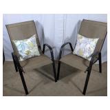 (2) Patio Sling Chairs with Cushions