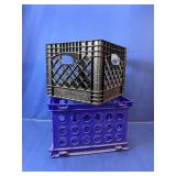 (2) Plastic Milk Crates / Storage Bins