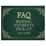FAQ  Bidding, Payments & Pickup