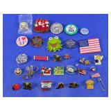 Collection of Novelty Lapel Pins and Brooches