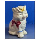 Ceramic Cat Figurine Jar With Removable Lid