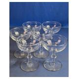 (6) Clear Glass Coupe Dessert Glasses