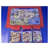 Texas Map Print Cloths Lot