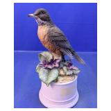 Ceramic Bird Figurine on Decorative Base